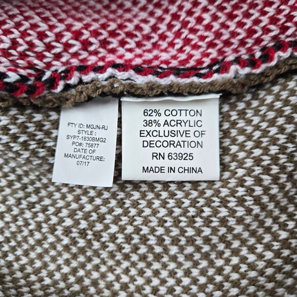 Ugly Christmas Sweater Reindeer Red Nose Backside Kisses Men's size Medium - Picture 15 of 16